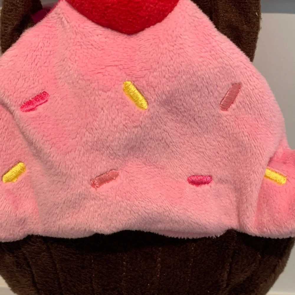 Plush Pink & Brown Cupcake Kids Tote purse